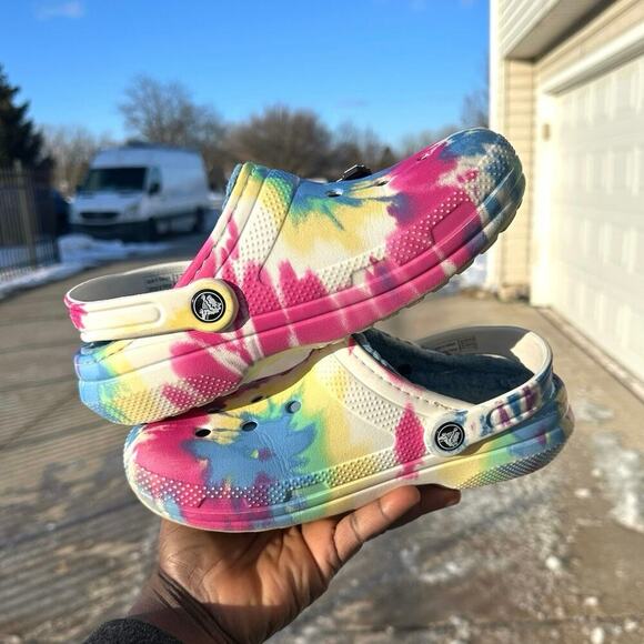 Crocs Classic Lined Tie Dye Clogs Unisex Clogs Size M4 W6 - Picture 14 of 14